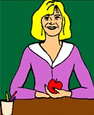 Teacher with apple