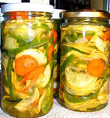 Late Summer Refrigerator Pickles Recipe for Cucumber, Zucchini and Bell Peppers